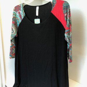 Paisley Grace raglan sleeve boho tunic top